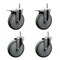 Service Caster 6 Inch Gray Polyurethane Swivel 58 Inch Threaded Stem Caster Set 2 Total Lock Brakes SCC-TSTTL20S614-PPUB-58212-2-S-2 - alternate 1